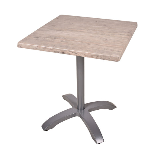 Bistrotisch Set Washington Pine 70cm Tischgestell Alu silber matt Garten Tisch