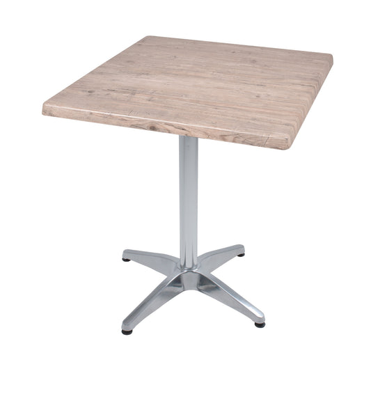 Bistrotisch Set Washington Pine 70x70cm Tischgestell Alu blank Garten Tisch