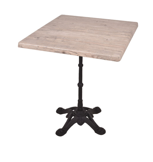 Bistrotisch Set Washington Pine 70cm Tischgestell Gusseisen schwarz Garten Tisch