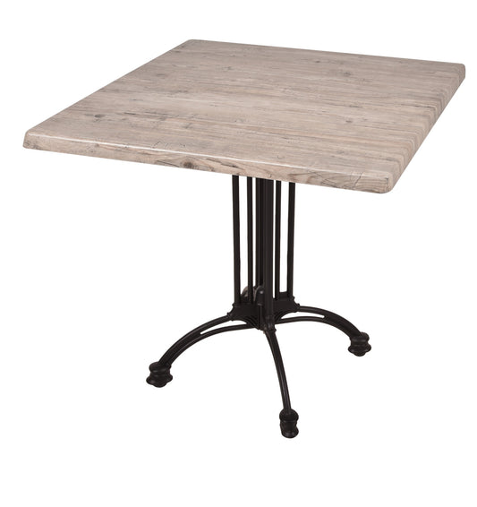 Bistrotisch Set Washington Pine 80x80cm Tischgestell Alu schwarz Garten Tisch