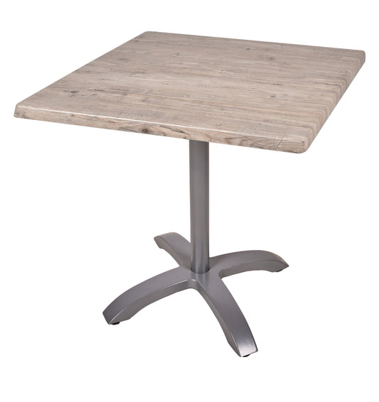 Bistrotisch Set Washington Pine 80cm Tischgestell Alu silber matt Garten Tisch