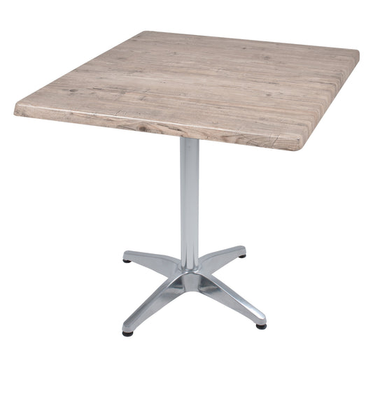 Bistrotisch Set Washington Pine 80x80cm Tischgestell Alu blank Garten Tisch