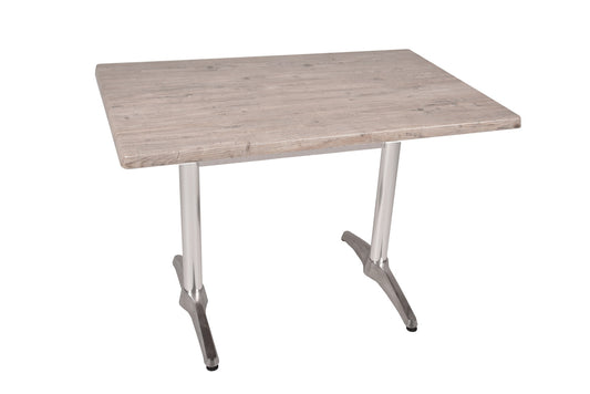 Bistrotisch Set Washington Pine 110x70cm Tischgestell Alu blank Garten Tisch