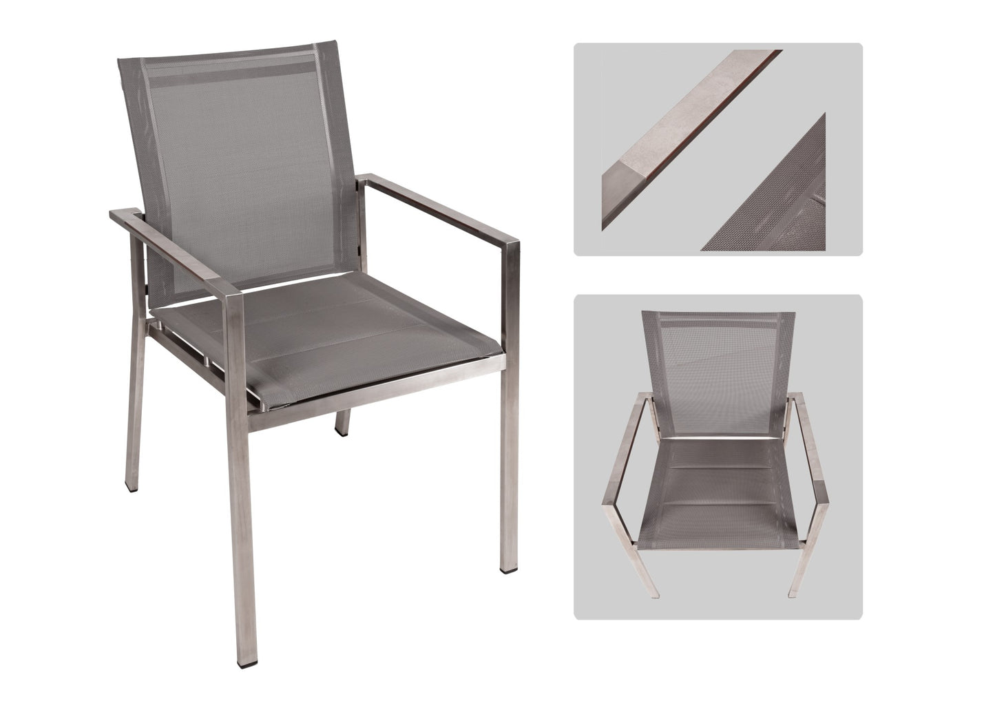 Garden Pleasure 9-tlg. Garten Tisch Gruppe Sitzgruppe Stuhl Stapelstuhl Metall