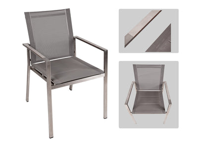 Garden Pleasure 9-tlg. Garten Tisch Gruppe Sitzgruppe Stuhl Stapelstuhl Metall