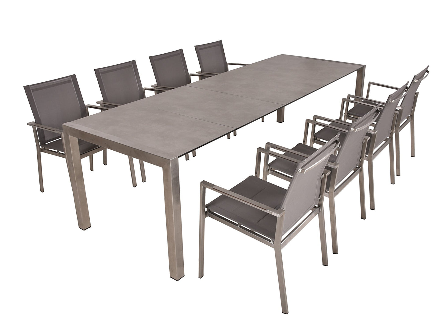 Garden Pleasure 9-tlg. Garten Tisch Gruppe Sitzgruppe Stuhl Stapelstuhl Metall