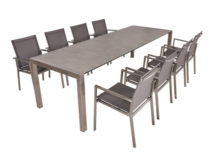Garden Pleasure 9-tlg. Garten Tisch Gruppe Sitzgruppe Stuhl Stapelstuhl Metall