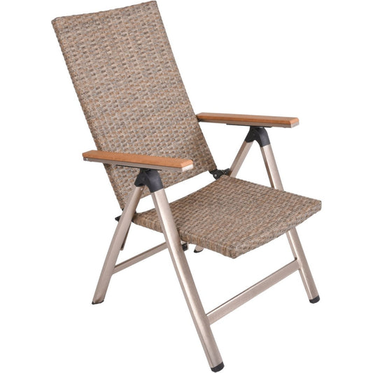 Polyrattan Hochlehner FLORENCE Gartenstuhl Klappstuhl Sessel Gartensessel braun