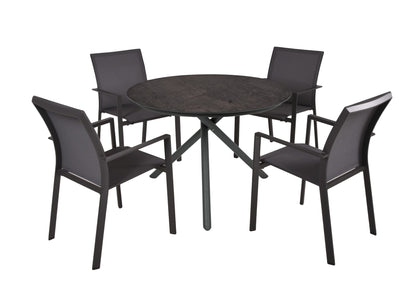 Garden Pleasure 5tlg. Garten Tischgruppe Sitzgruppe Tisch Stuhl Möbel Aluminium