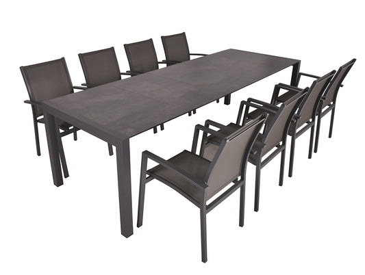 Garden Pleasure 9-tlg. Garten Tischgruppe Sitzgruppe Tisch Stuhl Aluminium