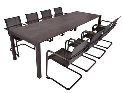 Garden Pleasure 9-tlg. Garten Tischgruppe Sitzgruppe Tisch Stuhl Aluminium