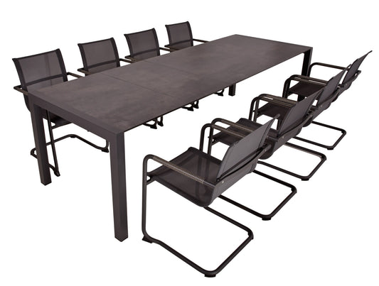 Garden Pleasure 9-tlg. Garten Tischgruppe Sitzgruppe Tisch Stuhl Aluminium