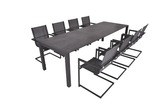 Garden Pleasure 9-tlg. Garten Tischgruppe Sitzgruppe Tisch Stuhl Aluminium