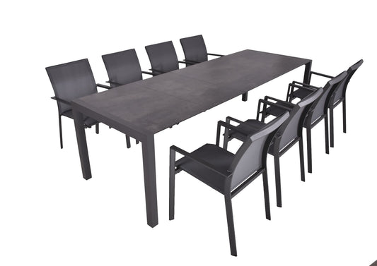 Garden Pleasure 9-tlg. Garten Tischgruppe Sitzgruppe Tisch Stuhl Aluminium
