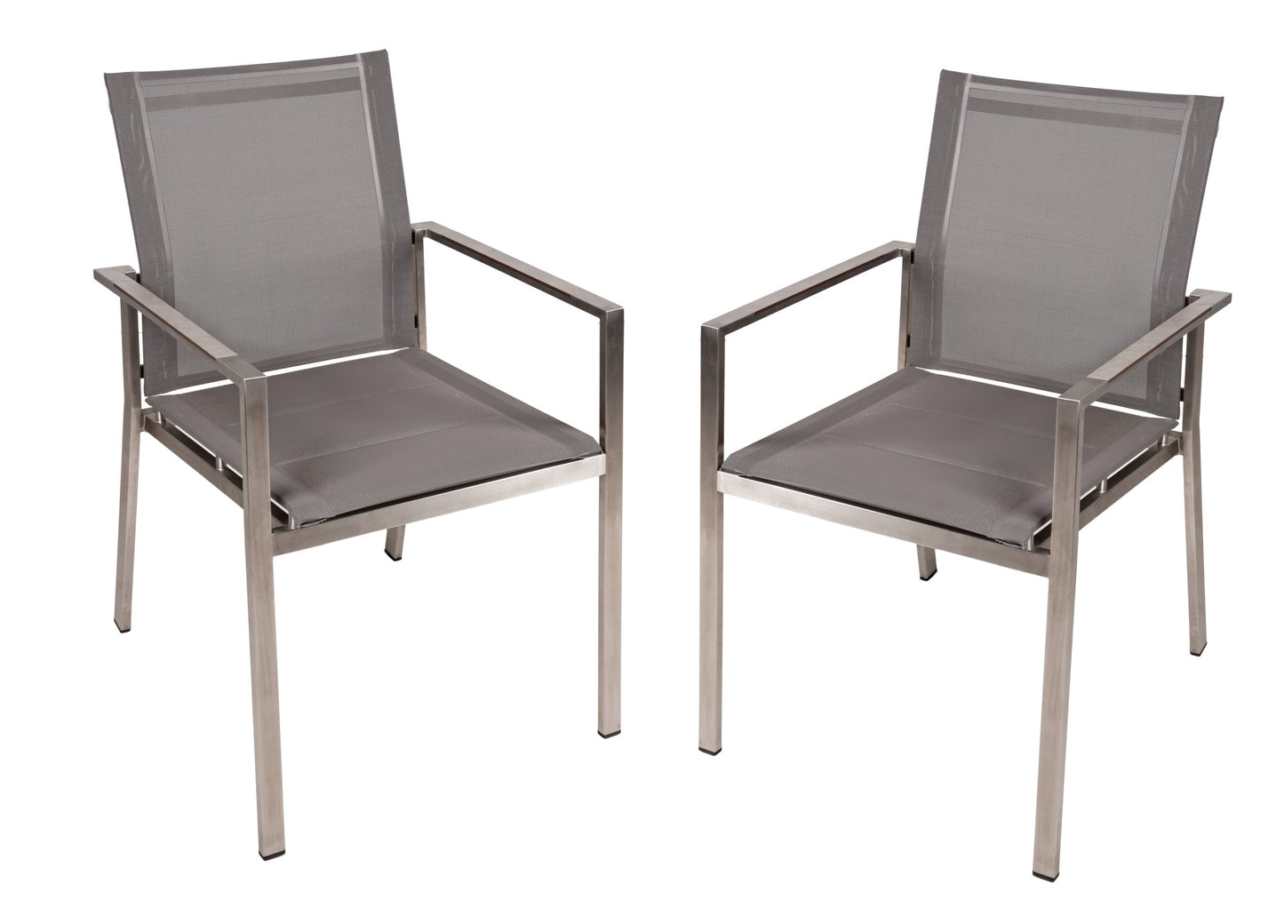 Garden Pleasure Stapelstuhl SIENNA 2x Set Garten Stuhl Stühle Stuhlset Edelstahl