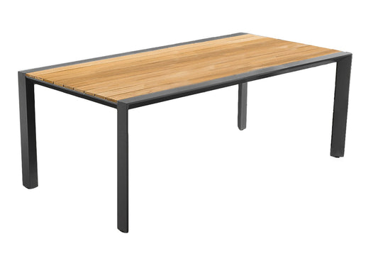 Tisch SILEA Alu Kunststoff Holz Optik Gartentisch Garten Gartenmöbel Möbel Outdoor