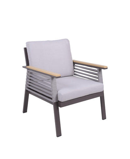Lounge Alu Sitzgruppe Denia Gartenmöbel Garnitur Sessel Tisch Sofa Stühle grau