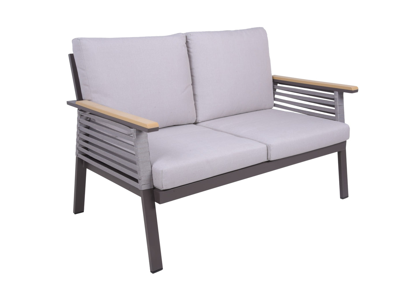 Lounge Alu Sitzgruppe Denia Gartenmöbel Garnitur Sessel Tisch Sofa Stühle grau