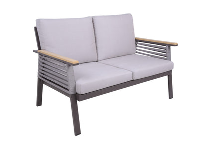 Lounge Alu Sitzgruppe Denia Gartenmöbel Garnitur Sessel Tisch Sofa Stühle grau