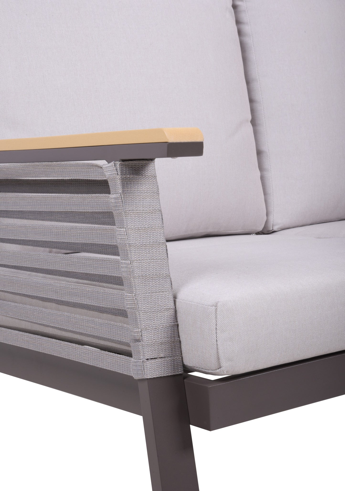 Lounge Alu Sitzgruppe Denia Gartenmöbel Garnitur Sessel Tisch Sofa Stühle grau