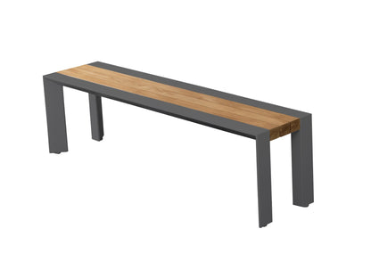 Bank Silea 3-Sitzer Holz Optik Sitzbank Gartenbank Parkbank Outdoor Garten Möbel