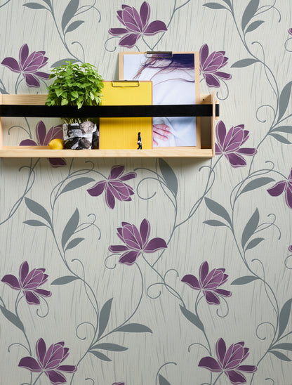 A.S. Création Blumentapete Lila Papiertapete 306234 Wandtapete Tapete