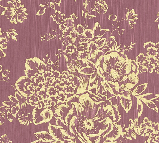 A.S. Création Blumentapete Gold 306576 Tapete Metallic Silk Wandtapete Design