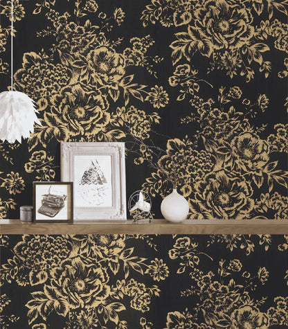 A.S. Création Blumentapete Gold 306577 Tapete Metallic Silk Wandtapete Design