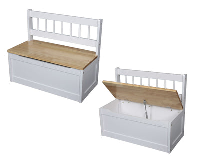 2er Set Holz Kinder Truhenbank Truhe Sitzbank Bank Spielkiste Kindermöbel weiß