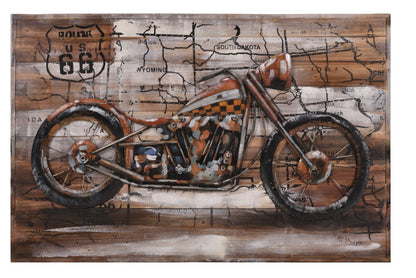 3D Metallbild Motorrad Metall Wandbild Retro Vintage Bild Bar Küche Wohnzimmer