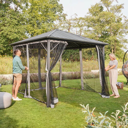 Metall Pavillon 298x298cm Garten Terrassen Überdachung Sonnenschutz Partyzelt