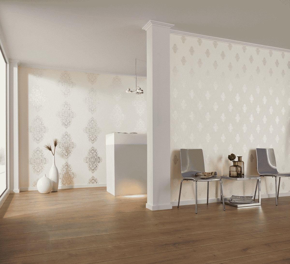 A.S. Création Barocktapete Weiß 319451 Tapete Luxury wallpaper Wandtapete Design