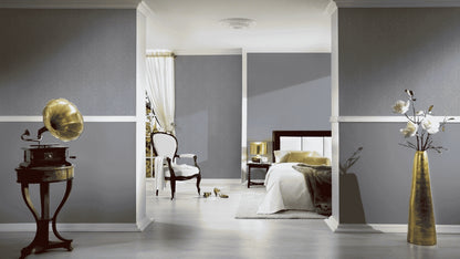 A.S. Création Unitapete Uni einfarbig Grau 333723 Tapete Alpha Wandtapete Design