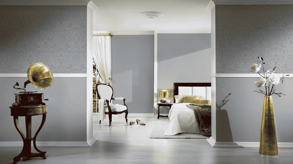 A.S. Création Unitapete Uni einfarbig Grau 335406 Tapete Castello Wandtapete