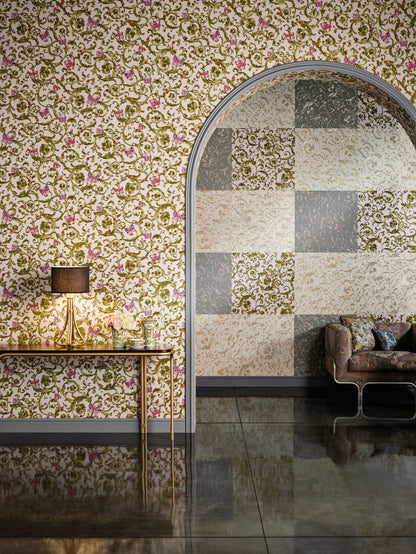 Versace Home Barocktapete Rosa 343254 Luxus Vlies Designertapete Tapete Design