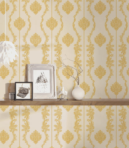 A.S. Création Barocktapete Barock Gelb 344934 Tapete Château 5 Wandtapete Design