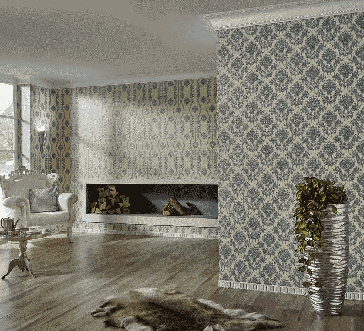 A.S. Création Barocktapete Barock Blau 344936 Tapete Château 5 Wandtapete Design