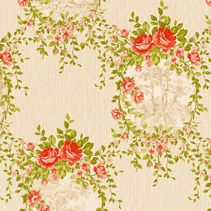 A.S. Création Blumentapete Blumen floral Rot 344991 Tapete Château 5 Wandtapete