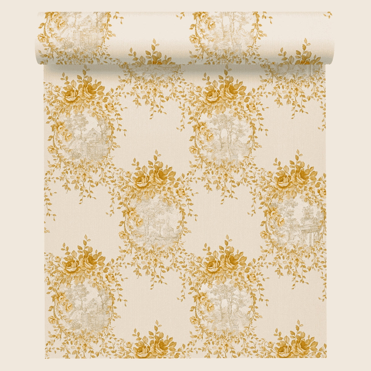 A.S. Création Blumentapete Blumen floral Tapete Gold 344993 Château 5 Wand