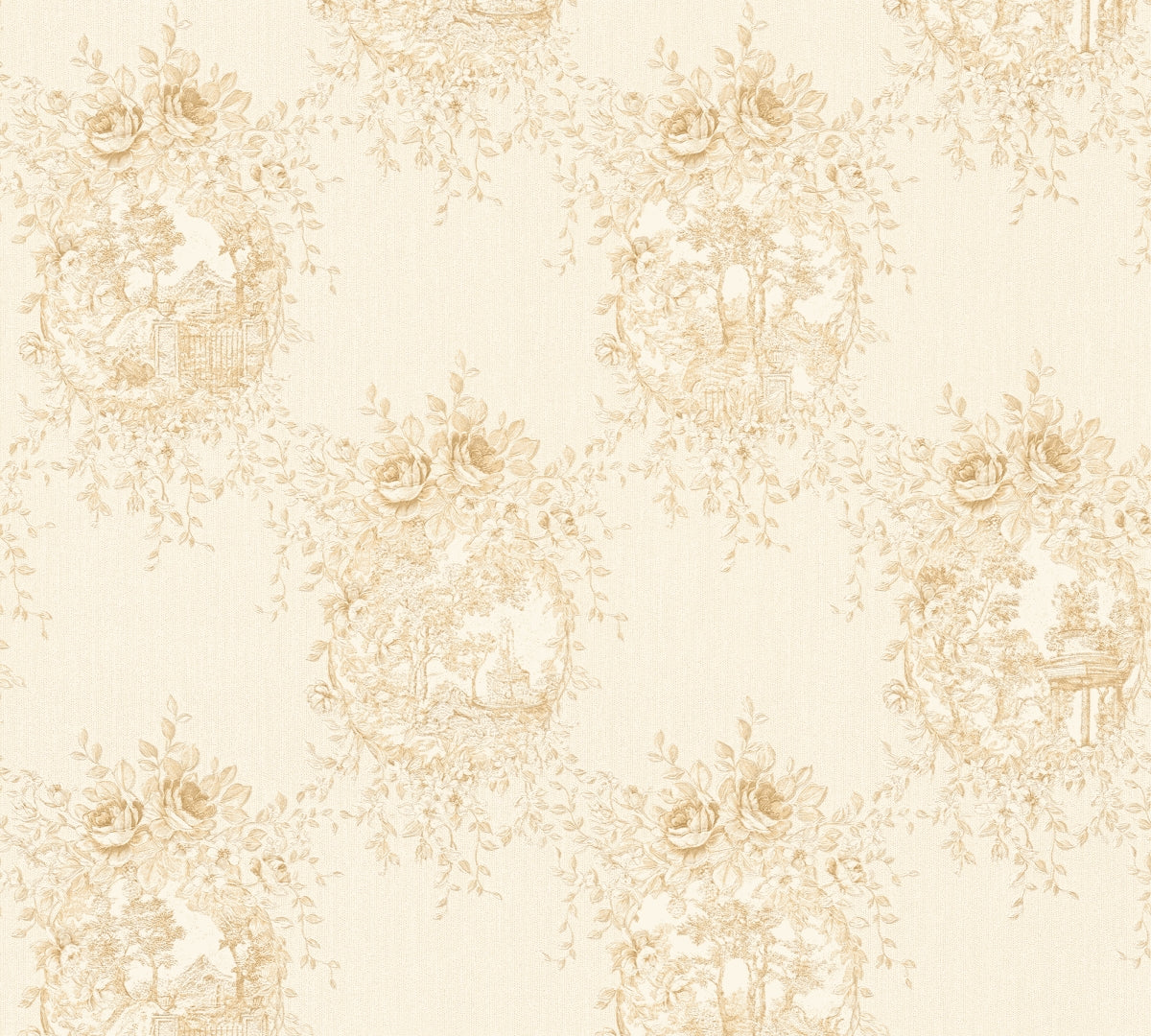 A.S. Création Blumentapete Blumen floral Tapete Gold 344994 Château 5 Wand