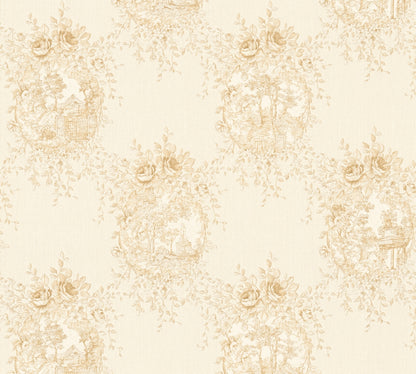 A.S. Création Blumentapete Blumen floral Tapete Gold 344994 Château 5 Wand