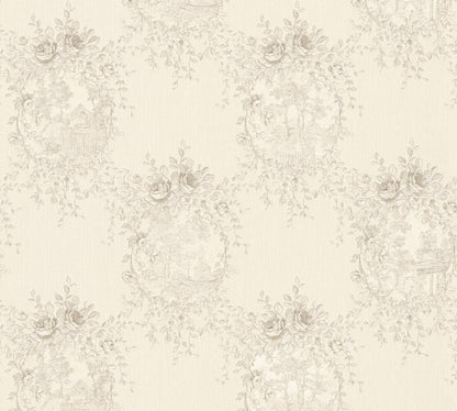 A.S. Création Blumentapete Blumen floral Tapete Grau 344995 Château 5 Wand