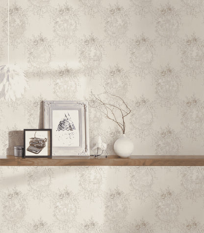 A.S. Création Blumentapete Blumen floral Tapete Grau 344995 Château 5 Wand