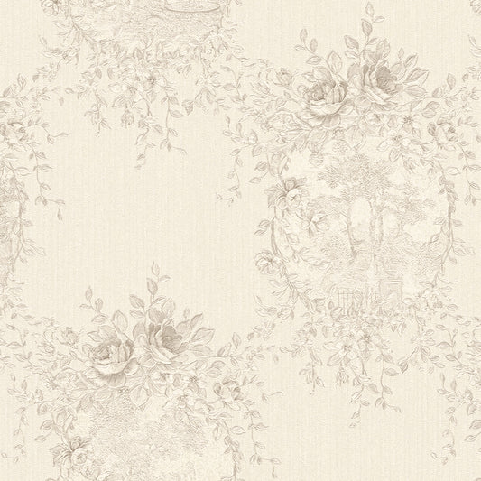 A.S. Création Blumentapete Blumen floral Tapete Grau 344995 Château 5 Wand