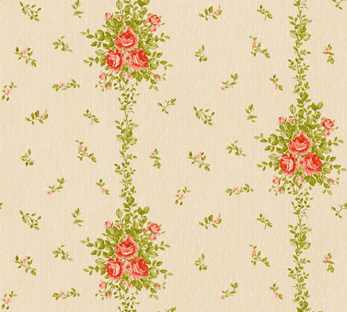 A.S. Création Blumentapete Blumen floral Rot 345001 Tapete Château 5 Wandtapete