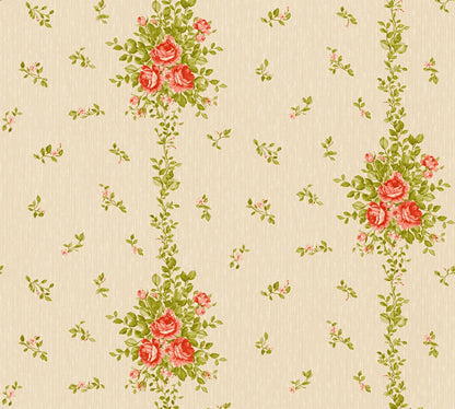 A.S. Création Blumentapete Blumen floral Rot 345001 Tapete Château 5 Wandtapete