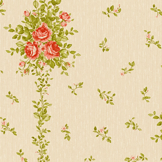 A.S. Création Blumentapete Blumen floral Rot 345001 Tapete Château 5 Wandtapete