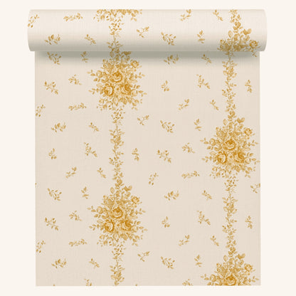 A.S. Création Blumentapete Blumen floral Tapete Gold 345003 Château 5 Wand