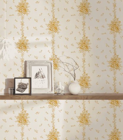 A.S. Création Blumentapete Blumen floral Tapete Gold 345003 Château 5 Wand