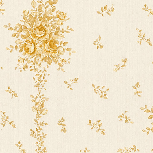 A.S. Création Blumentapete Blumen floral Tapete Gold 345003 Château 5 Wand
